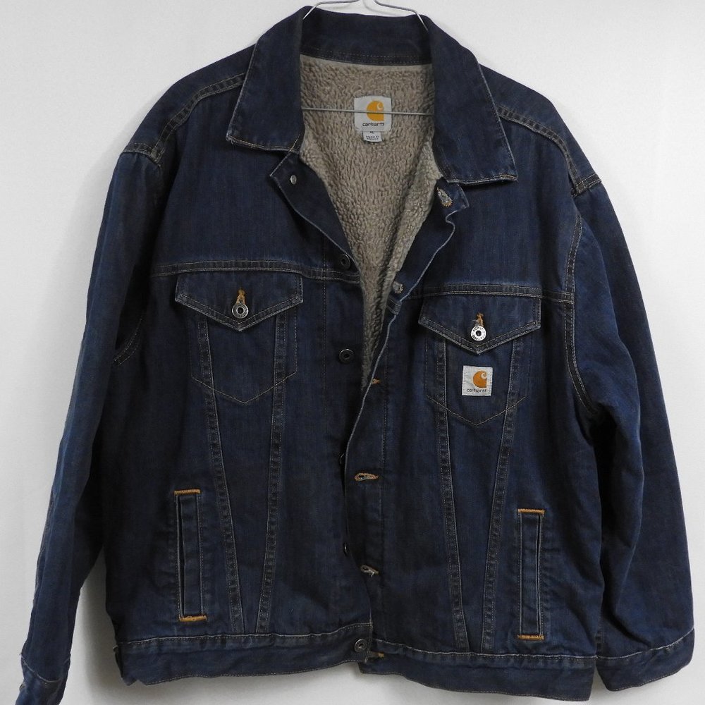 I32 Discontinued Carhartt Sherpa Lined Jean Jacket